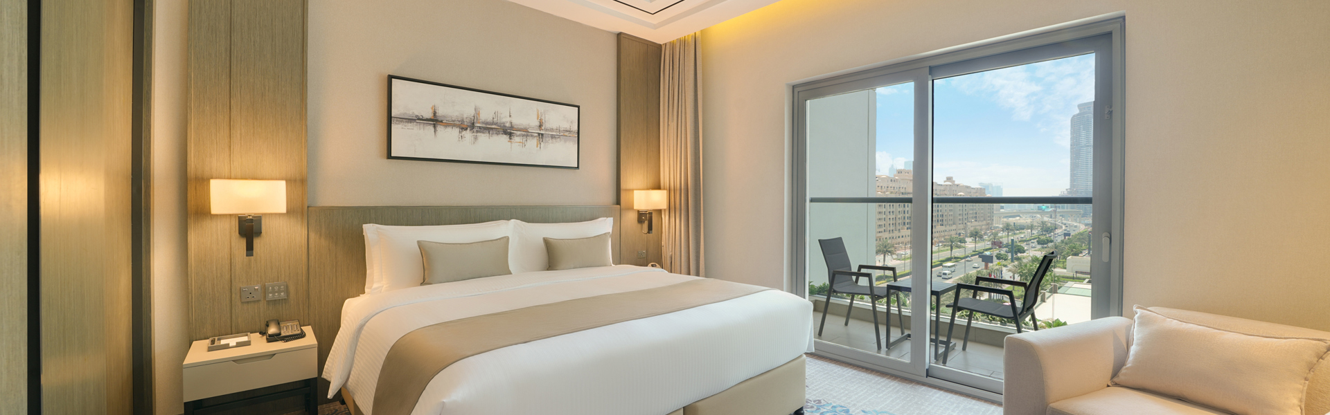Two bedroom suite with balcony city view